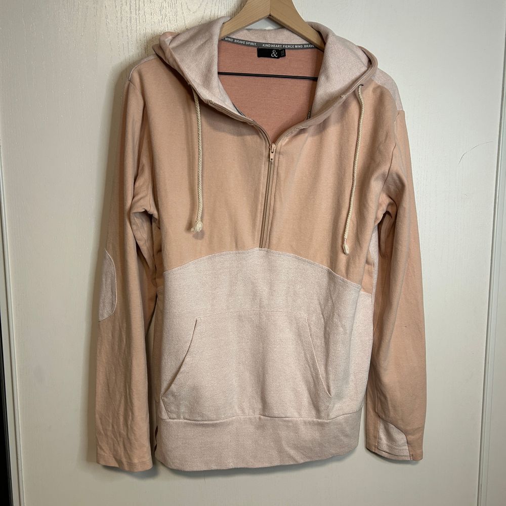 Womens Ampersand Avenue Half-Zip Colorblock Hoodie Size XXL B36